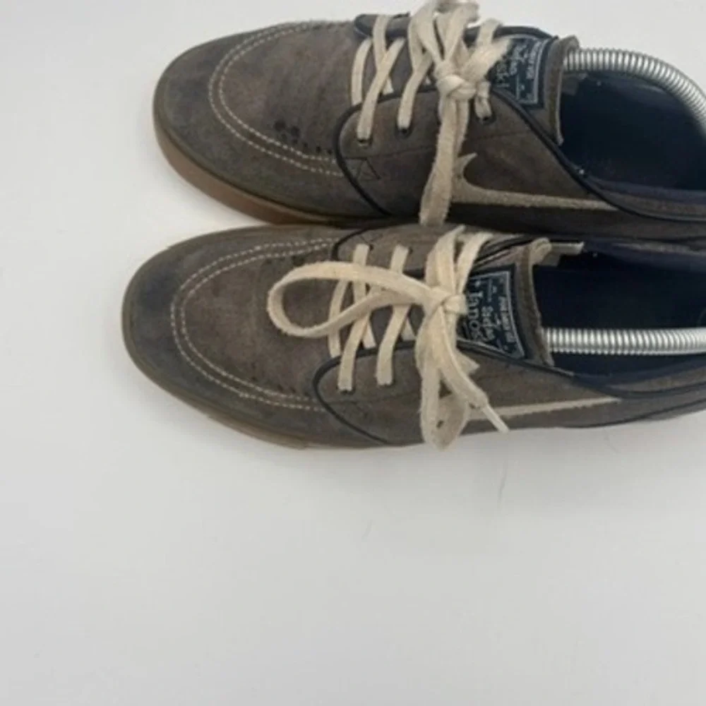 Nike SB ZOOM AIR Stefan Janoski Mens Sz 10 Gray Suede Skate Sneakers Gum Sole‎